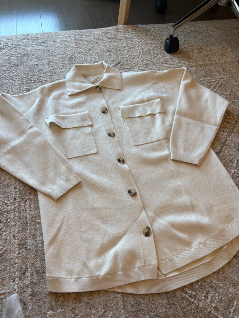 Wilfred Cream Button-Front Sweater Cardigan